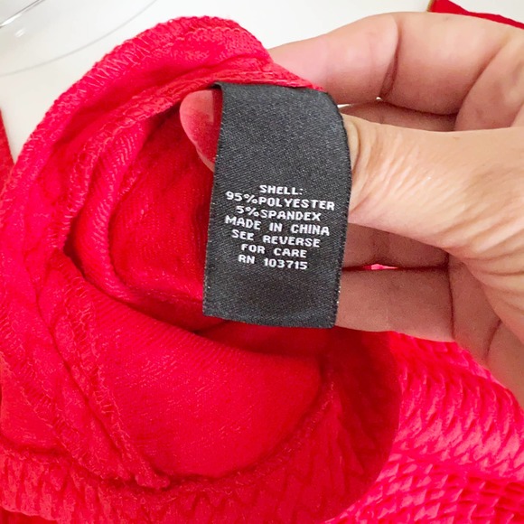 Sharagano Red Subtle Chevron Boat Neck Sleeveless Dress Women's Size 6 - Picture 6 of 8